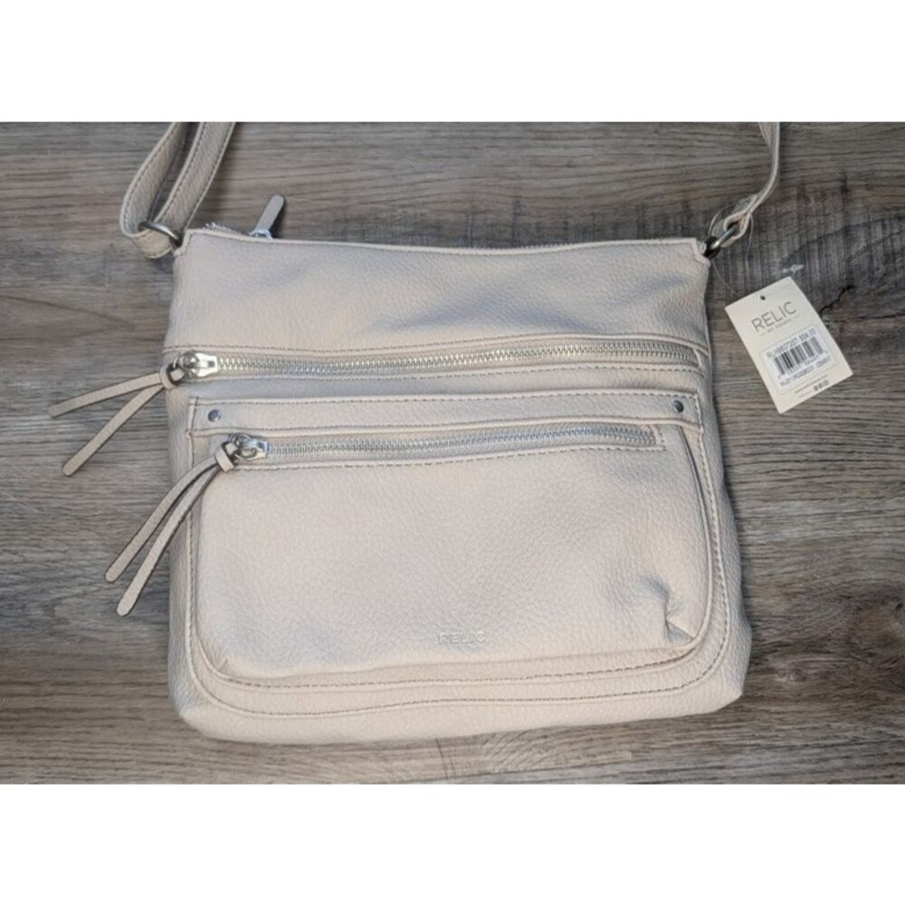 NWT Relic By Fossil Riley Cement Faux Leather Crossbody - Picture 2 of 4